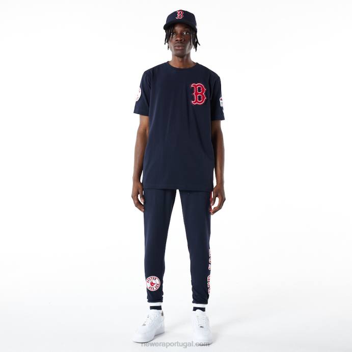 FFTN3016 New Era camiseta boton red sox mlb logo select azul marinho
