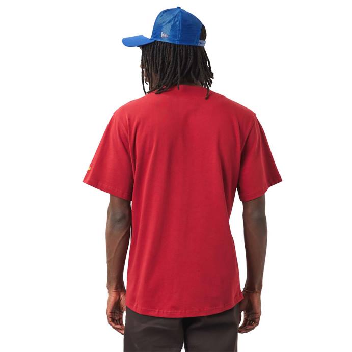 FFTN3018 New Era camisa vermelha com logotipo da herança