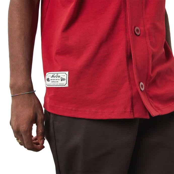 FFTN3018 New Era camisa vermelha com logotipo da herança