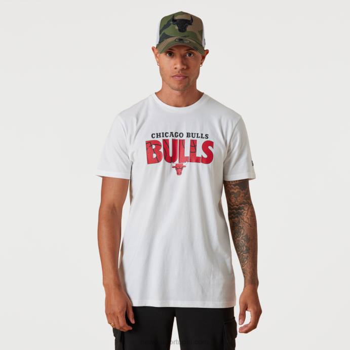 FFTN3020 New Era camiseta branca chicago bulls nba wordmark
