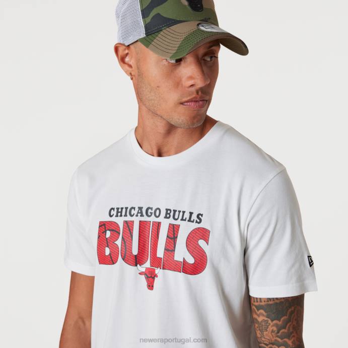 FFTN3020 New Era camiseta branca chicago bulls nba wordmark