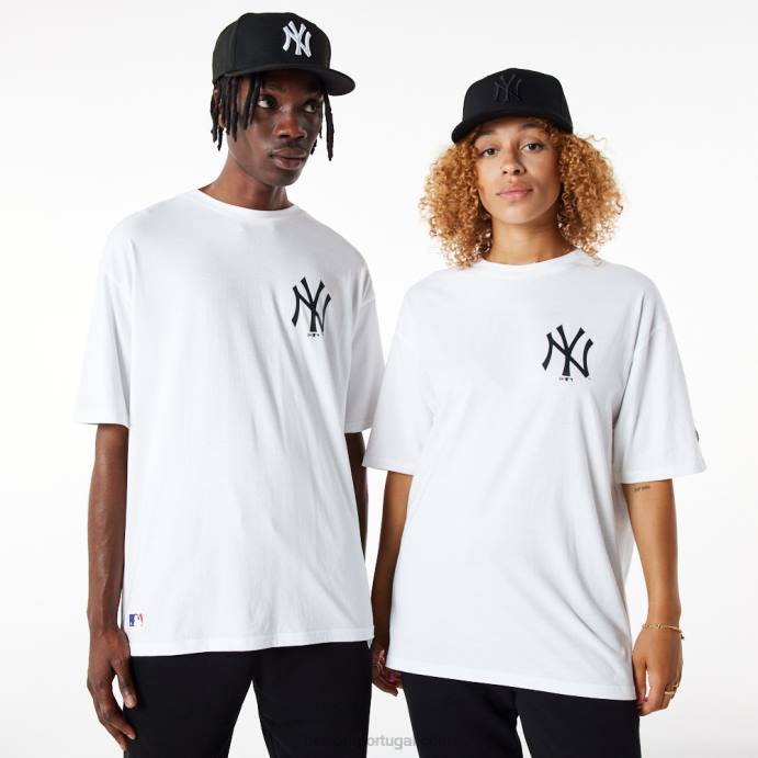 FFTN3021 New Era camiseta branca com logo do new york yankees