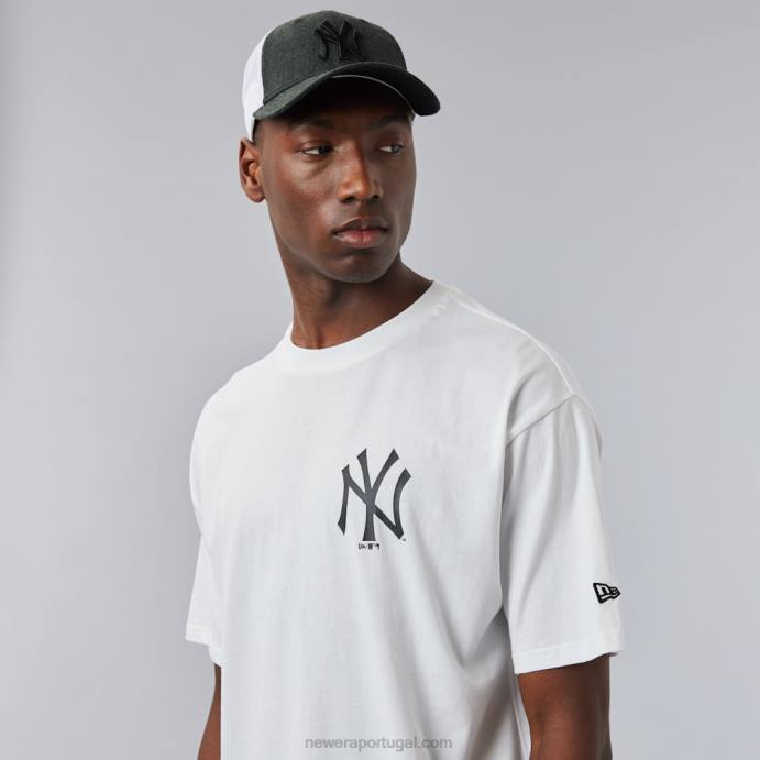 FFTN3021 New Era camiseta branca com logo do new york yankees