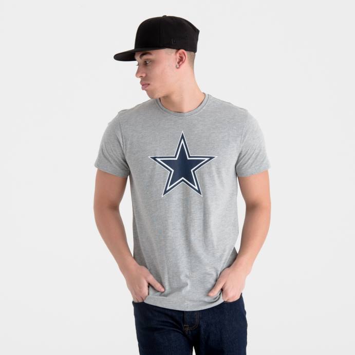 FFTN3022 New Era camiseta cinza com logo do time Dallas Cowboys