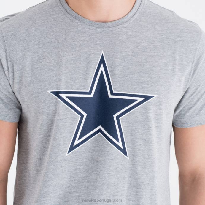 FFTN3022 New Era camiseta cinza com logo do time Dallas Cowboys
