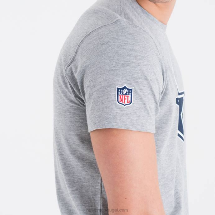 FFTN3022 New Era camiseta cinza com logo do time Dallas Cowboys