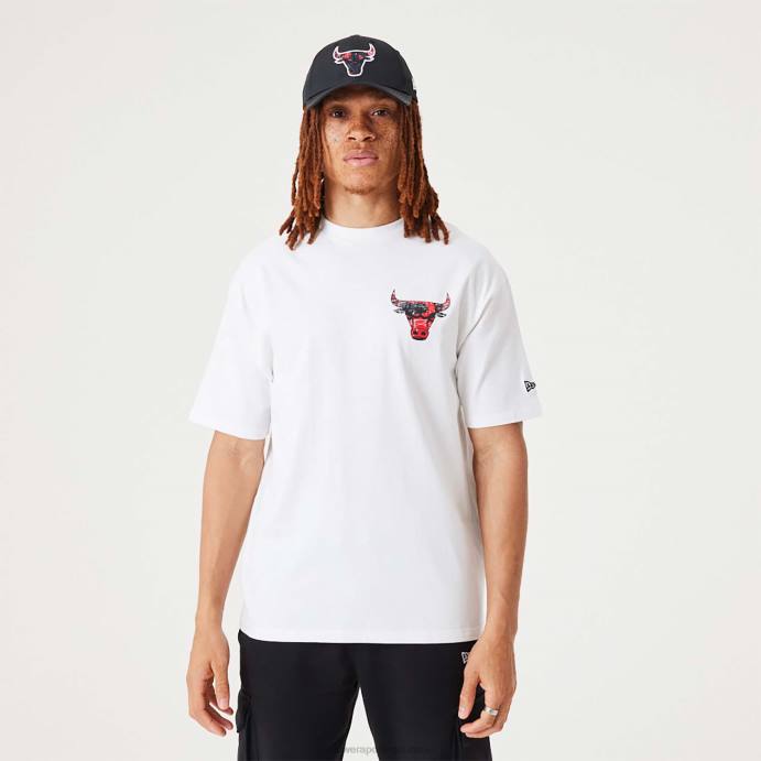 FFTN3026 New Era chicago bulls nba infill team camiseta oversized branca