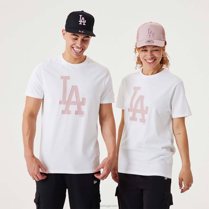 FFTN3027 New Era camiseta branca essencial la dodgers mlb league