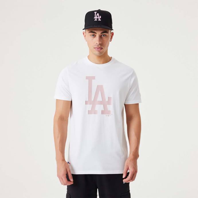 FFTN3027 New Era camiseta branca essencial la dodgers mlb league