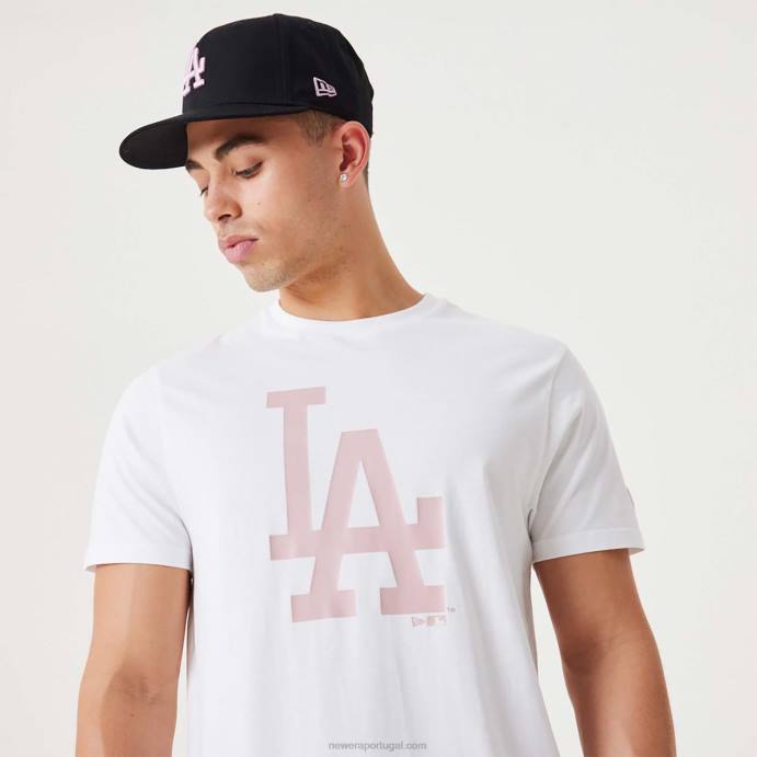 FFTN3027 New Era camiseta branca essencial la dodgers mlb league