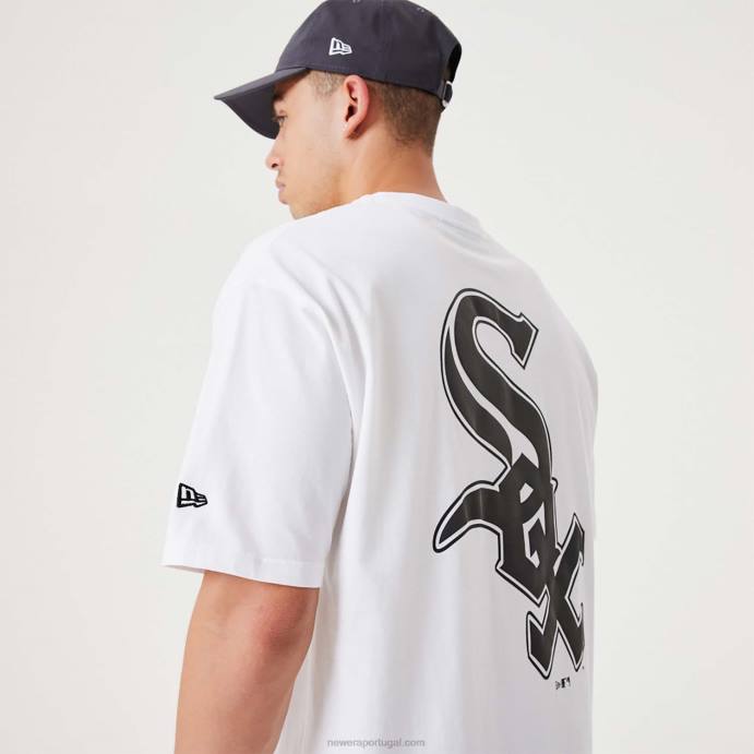 FFTN3028 New Era camiseta oversized branca chicago white sox mlb Heritage