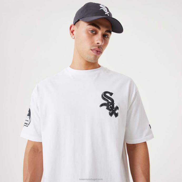 FFTN3028 New Era camiseta oversized branca chicago white sox mlb Heritage
