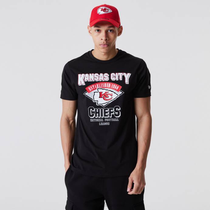 FFTN3029 New Era kansas city chiefs nfl team t-shirt preta com marca nominativa