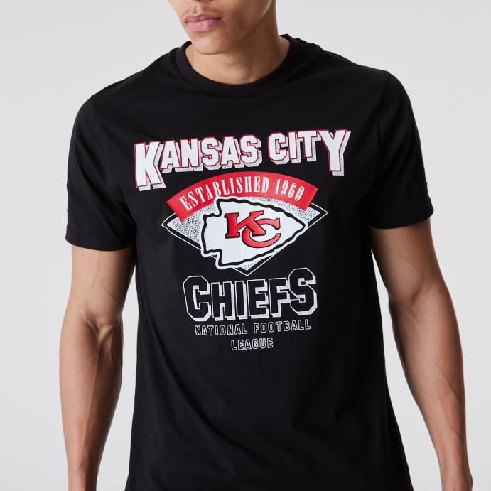 FFTN3029 New Era kansas city chiefs nfl team t-shirt preta com marca nominativa
