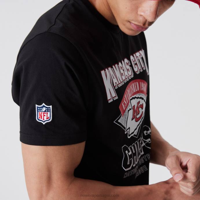 FFTN3029 New Era kansas city chiefs nfl team t-shirt preta com marca nominativa