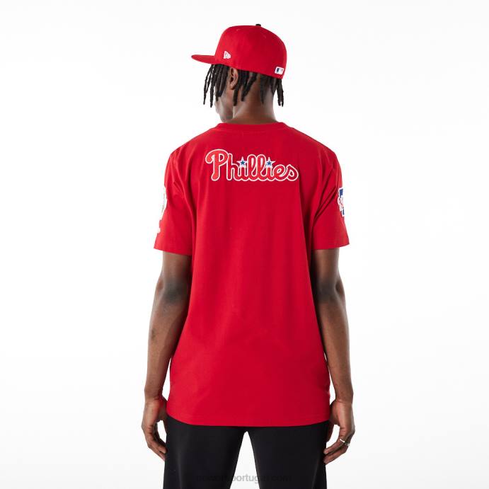 FFTN3030 New Era camiseta vermelha com logotipo phillies mlb philadelphia