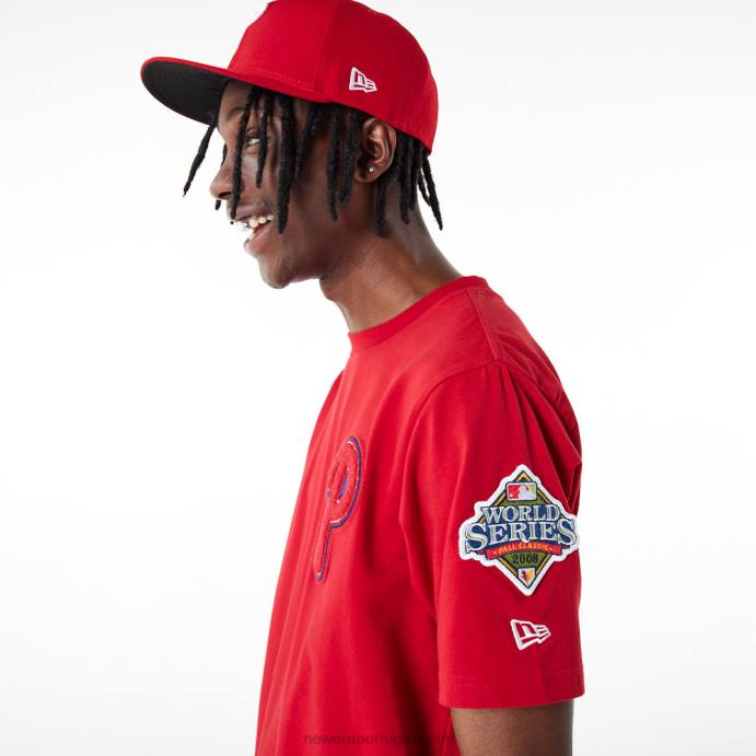 FFTN3030 New Era camiseta vermelha com logotipo phillies mlb philadelphia