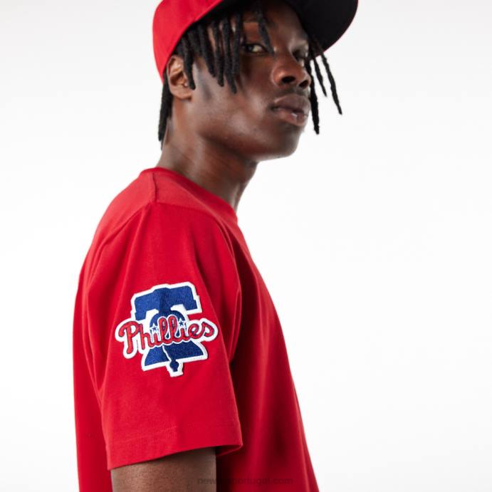 FFTN3030 New Era camiseta vermelha com logotipo phillies mlb philadelphia