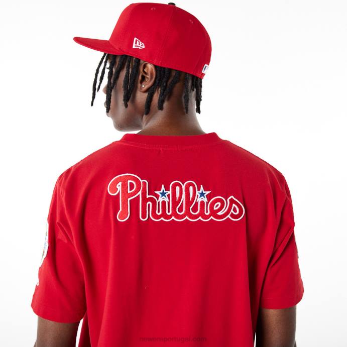 FFTN3030 New Era camiseta vermelha com logotipo phillies mlb philadelphia