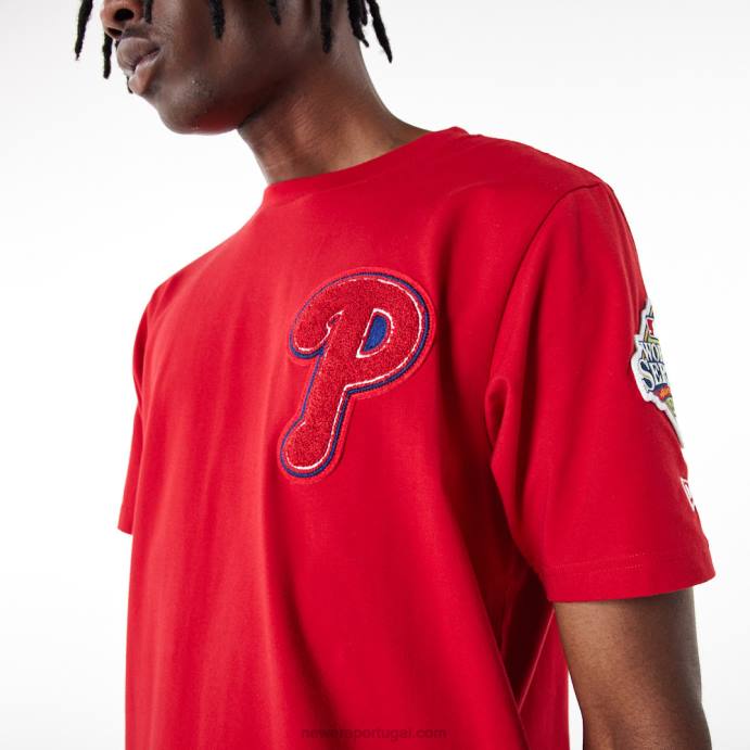 FFTN3030 New Era camiseta vermelha com logotipo phillies mlb philadelphia