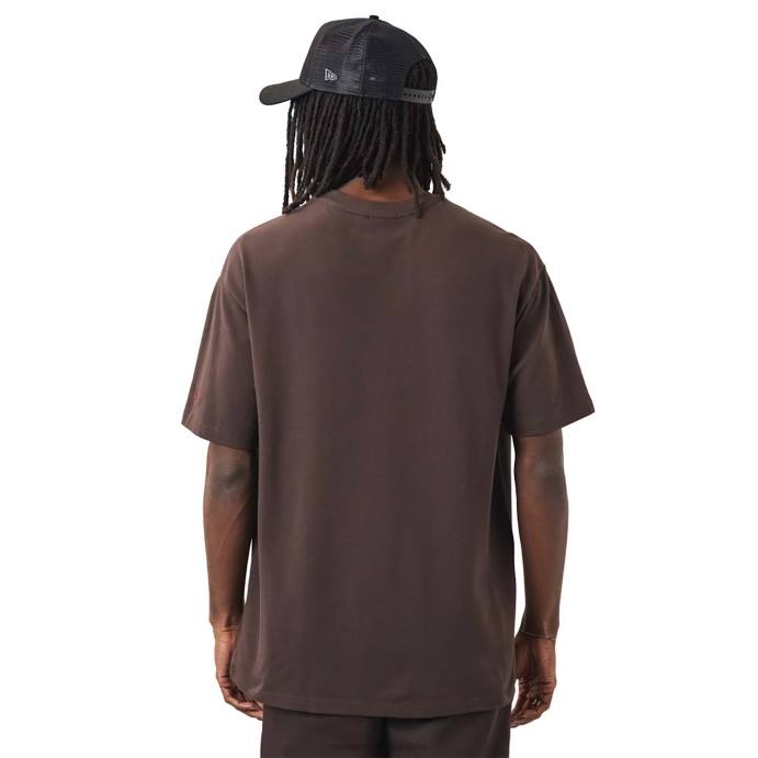 FFTN3032 New Era camiseta marrom com logo floc