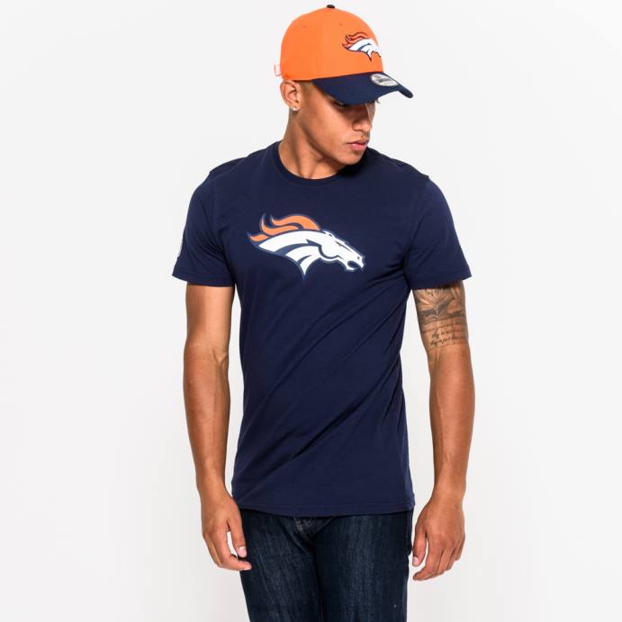FFTN3036 New Era camiseta azul com logo do time denver broncos