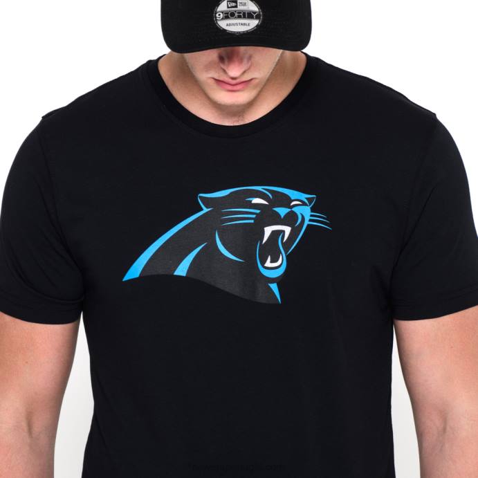 FFTN3037 New Era camiseta preta com logo do time carolina panthers