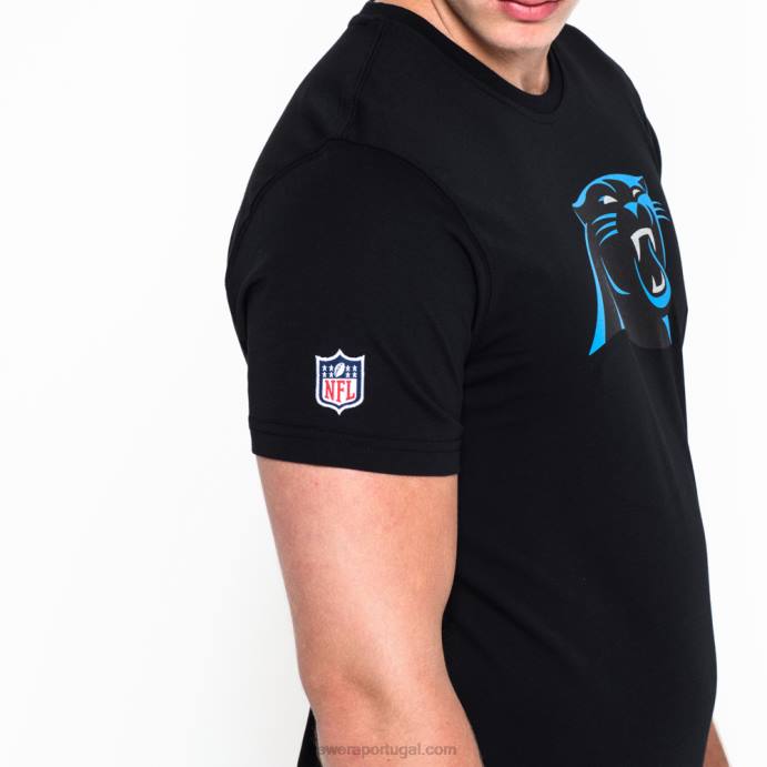 FFTN3037 New Era camiseta preta com logo do time carolina panthers