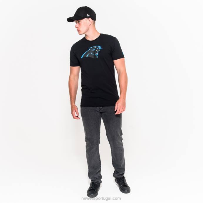 FFTN3037 New Era camiseta preta com logo do time carolina panthers