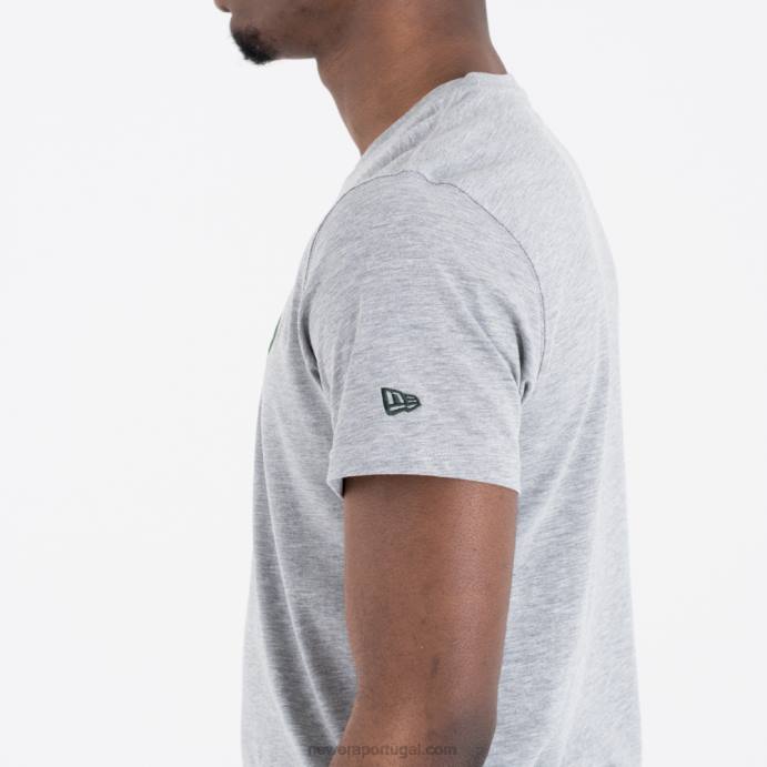FFTN3038 New Era camiseta cinza com logo do time da nba milwaukee bucks