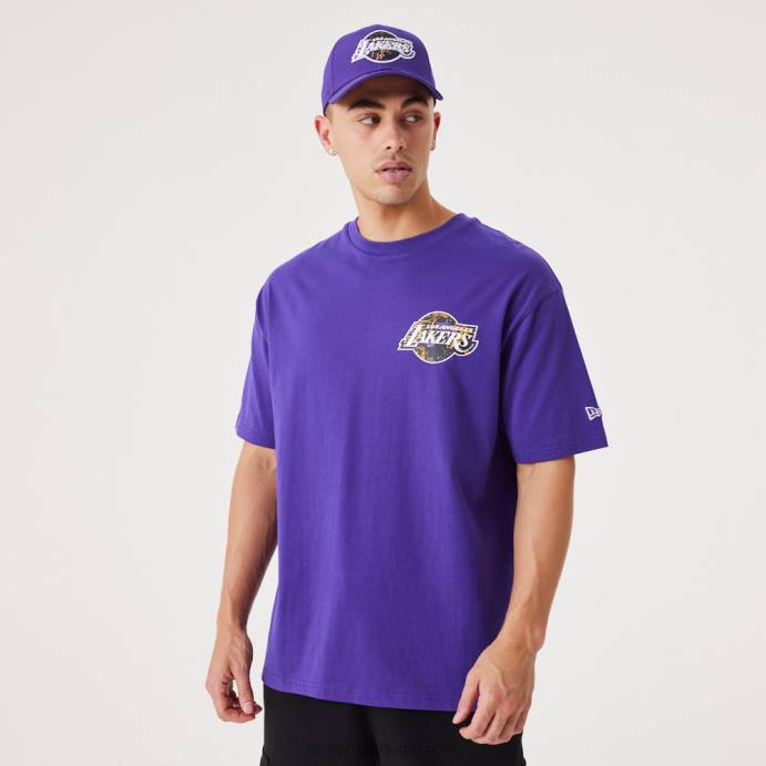 FFTN3039 New Era la lakers nba infill team camiseta oversized roxa