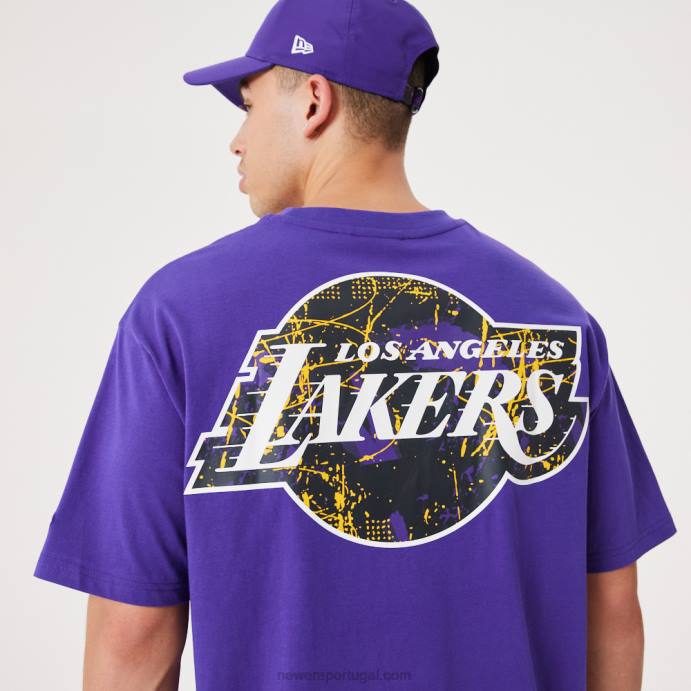 FFTN3039 New Era la lakers nba infill team camiseta oversized roxa