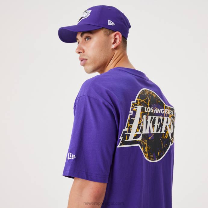 FFTN3039 New Era la lakers nba infill team camiseta oversized roxa