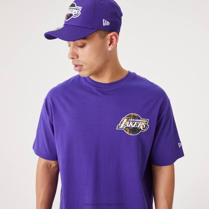 FFTN3039 New Era la lakers nba infill team camiseta oversized roxa