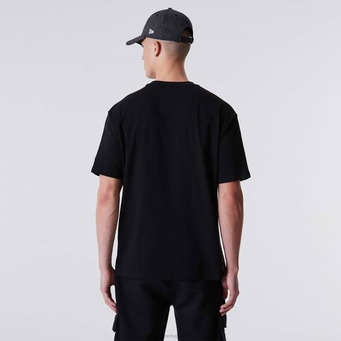 FFTN3041 New Era camiseta oversized preta la dodgers mlb league essentials