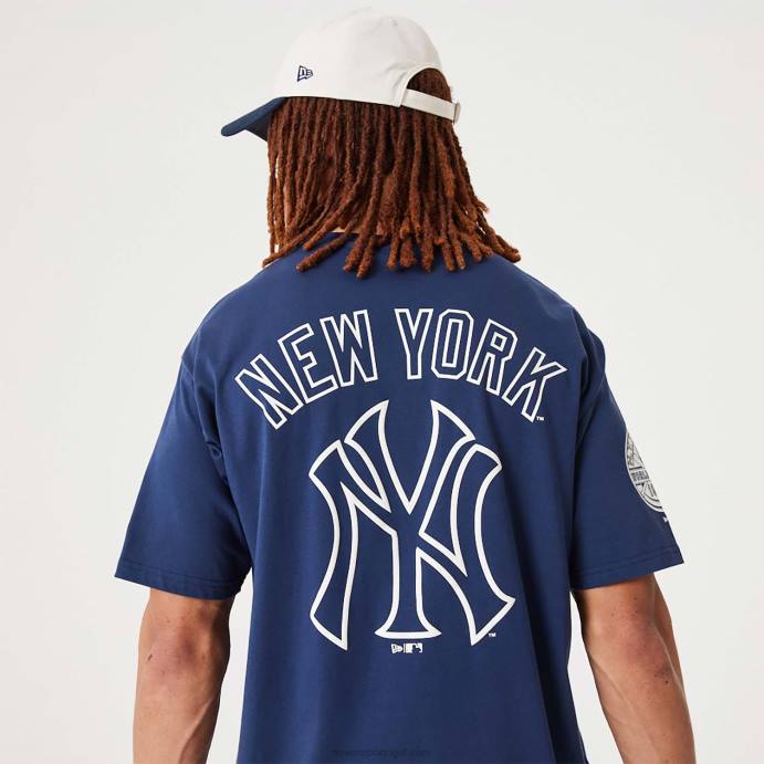 FFTN3042 New Era t-shirt oversized azul escuro new york yankees mlb Heritage
