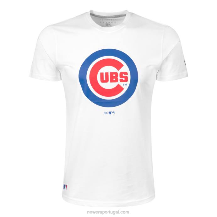 FFTN3049 New Era camiseta branca com logo do time chicago cubs