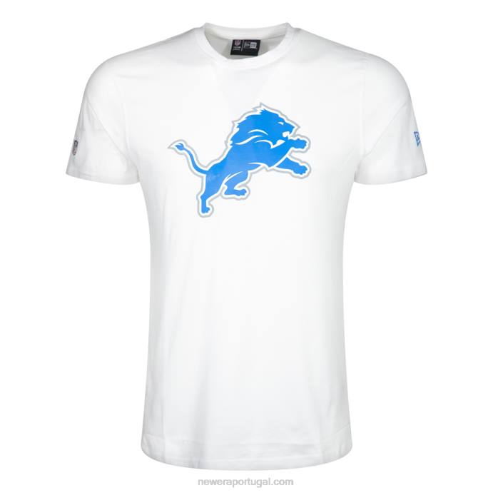 FFTN3050 New Era camiseta branca com logotipo da equipe nfl detroit lions