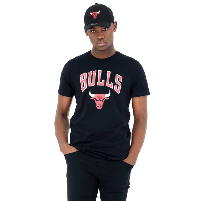 FFTN3051 New Era camiseta preta chicago bulls