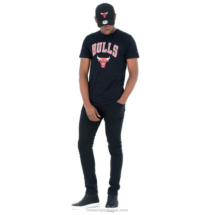 FFTN3051 New Era camiseta preta chicago bulls