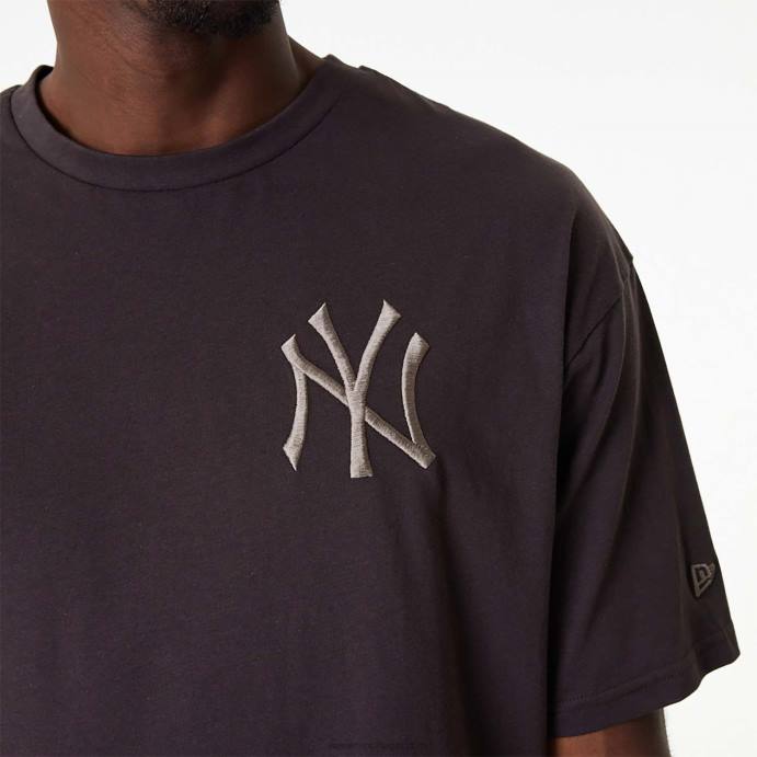 FFTN3056 New Era t-shirt new york yankees mlb com logo bordado cinza