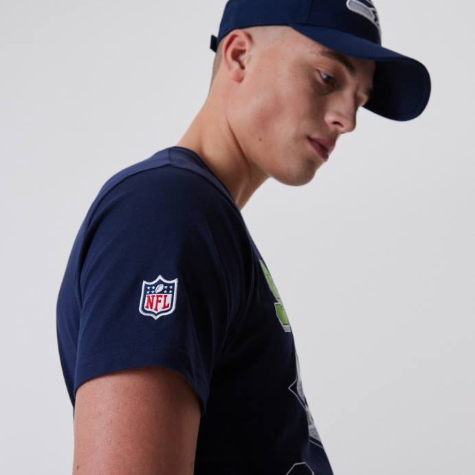 FFTN3057 New Era seattle seahawks nfl team t-shirt azul escuro