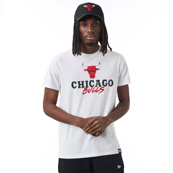FFTN3058 New Era camiseta branca chicago bulls nba script
