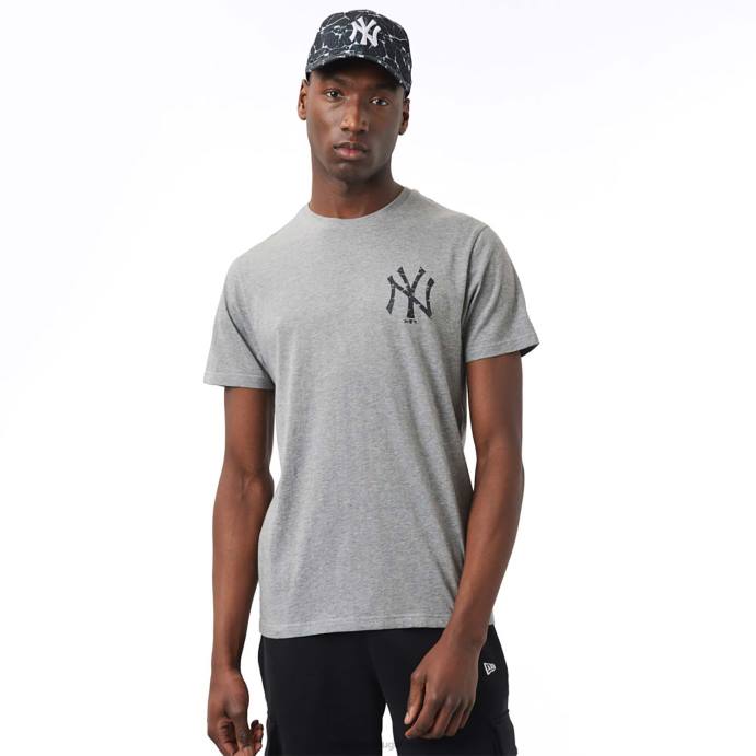 FFTN3060 New Era t-shirt cinza com preenchimento de logo do new york yankees