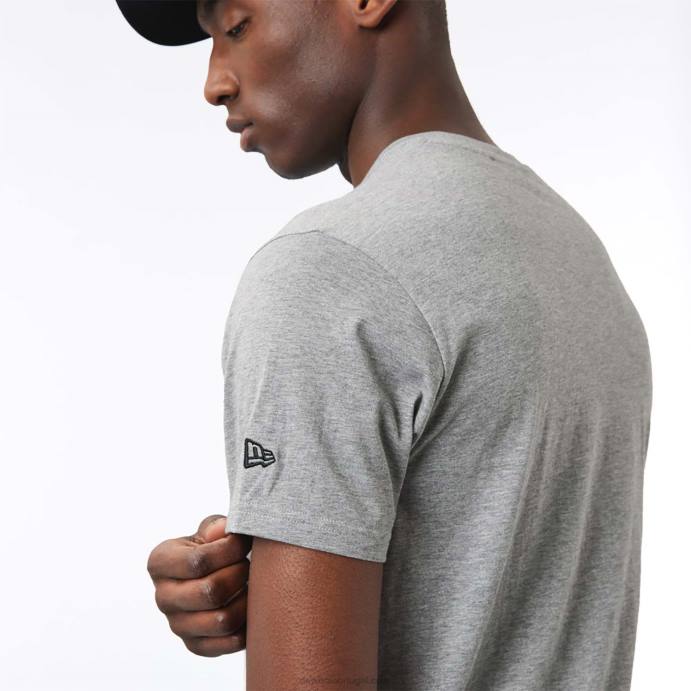 FFTN3060 New Era t-shirt cinza com preenchimento de logo do new york yankees