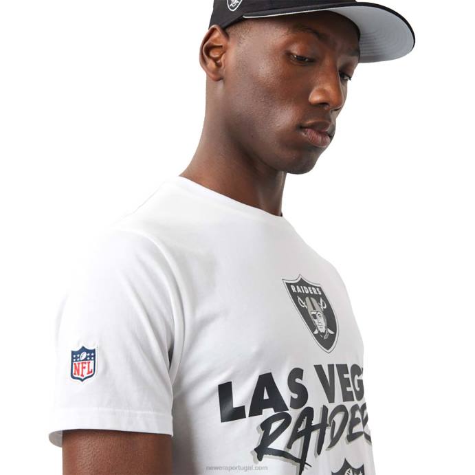 FFTN3061 New Era camiseta branca las vegas raiders nfl script