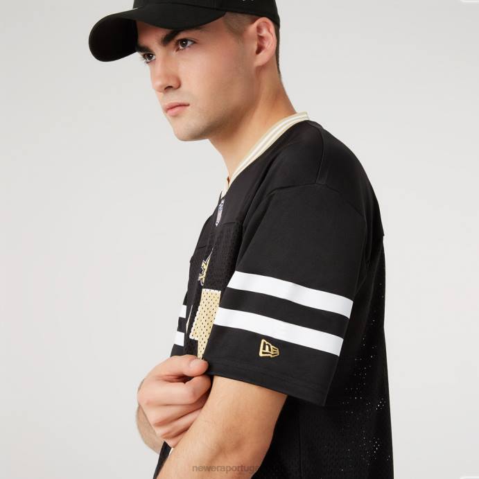FFTN3063 New Era New Orleans Saints camisa oversized preta