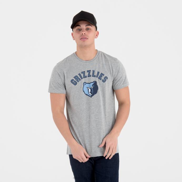 FFTN3066 New Era Memphis grizzlies camiseta cinza com logo do time da nba