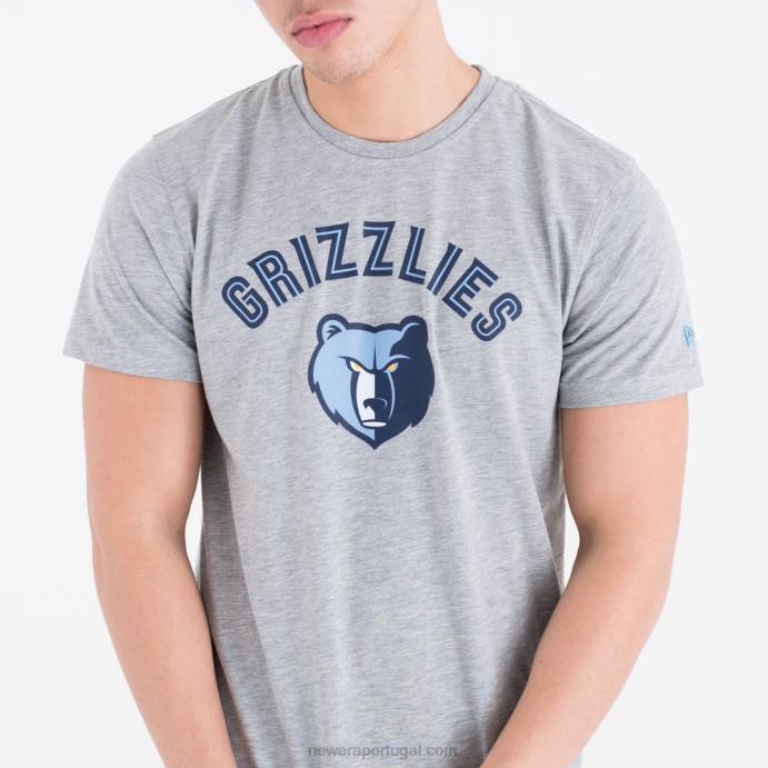 FFTN3066 New Era Memphis grizzlies camiseta cinza com logo do time da nba