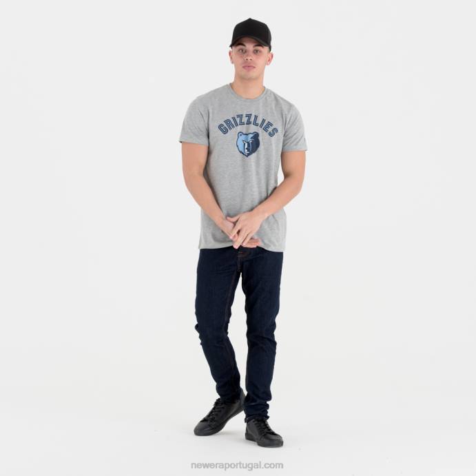 FFTN3066 New Era Memphis grizzlies camiseta cinza com logo do time da nba